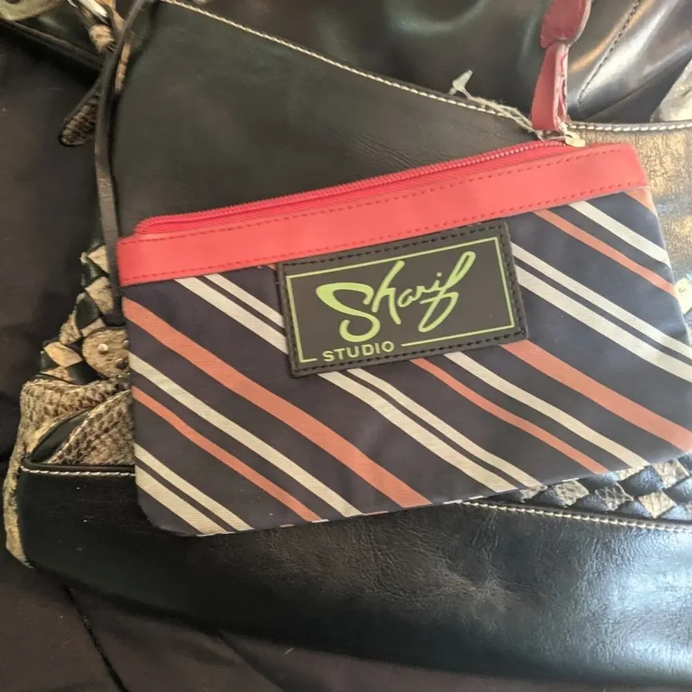 Vintage 90's Y2K Sharif Studio Hobo Bag Woven Snake and Leather